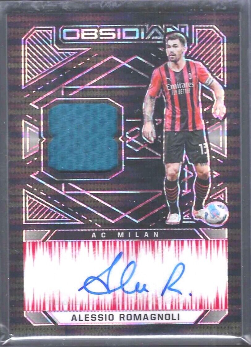 ALESSIO ROMAGNOLI 2021-22 PANINI OBSIDIAN RED PULSAR PATCH AUTO #D 14/44