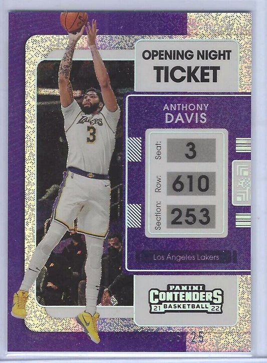 ANTHONY DAVIS 2021-22 PANINI CONTENDERS OPENING DAY TICKET SPARKLE #D 06/25