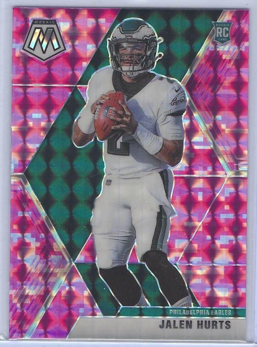 JALEN HURTS 2020 PANINI MOSAIC PINK CAMO PRIZM RC #222