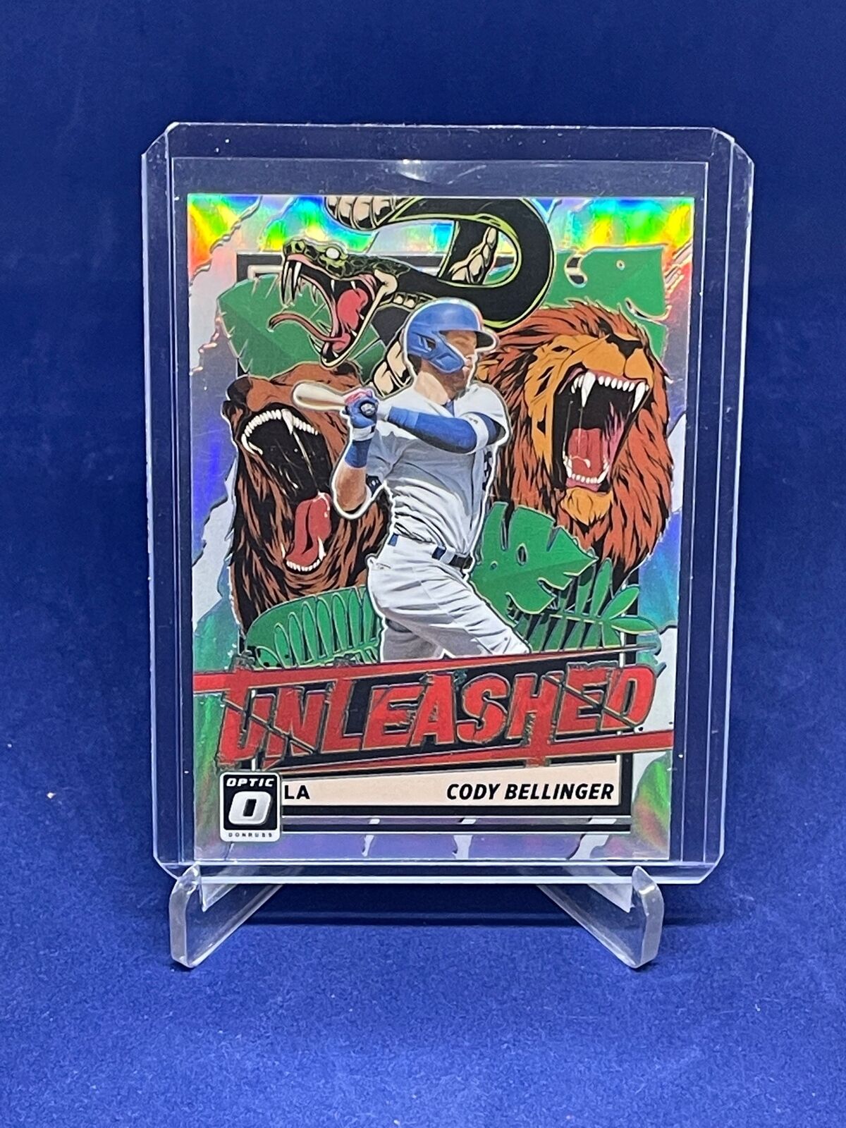 CODY BELLINGER 2021 PANINI DONRUSS OPTIC UNLEASHED SILVER HOLO PRIZM