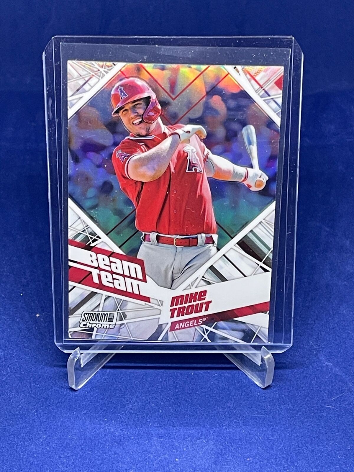 MIKE TROUT 2021 TOPPS CHROME BEAM TEAM REFRACTOR