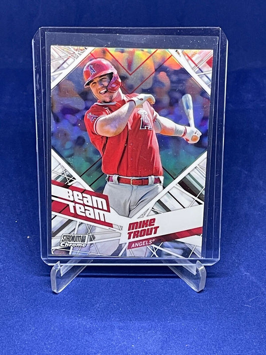 MIKE TROUT 2021 TOPPS CHROME BEAM TEAM REFRACTOR