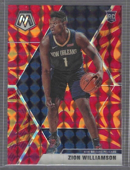 ZION WILLIAMSON 2019-20 PANINI MOSAIC ORANGE REACTIVE PRIZM ROOKIE RC #209