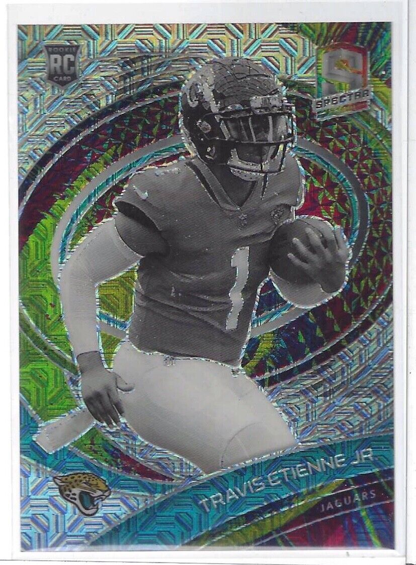 TRAVIS ETIENNE JR 2021 PANINI SPECTRA GREEN MOJO VARIATION PRIZM RC #D 06/25