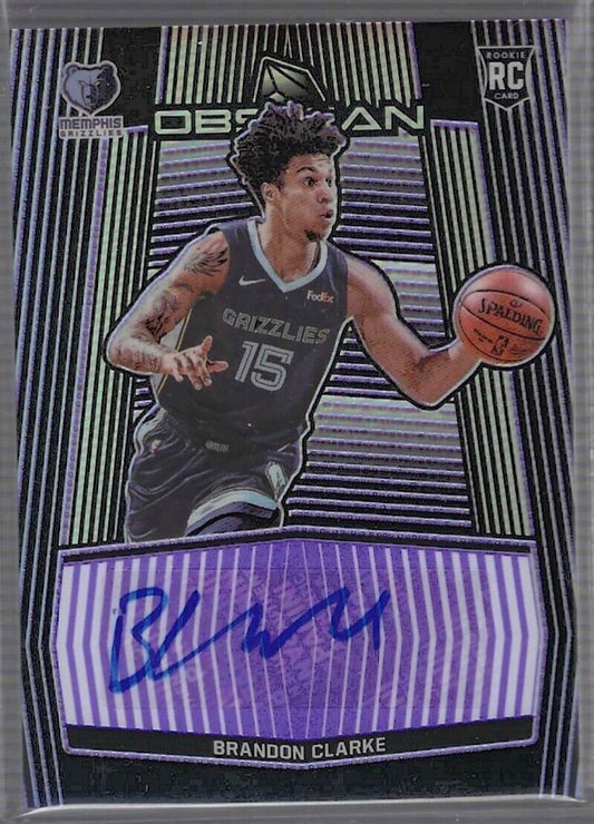 BRANDON CLARKE 2019-20 OBSIDIAN ERROR KYLE GUY BACK? PURPLE ETCH AUTO RC #D /75