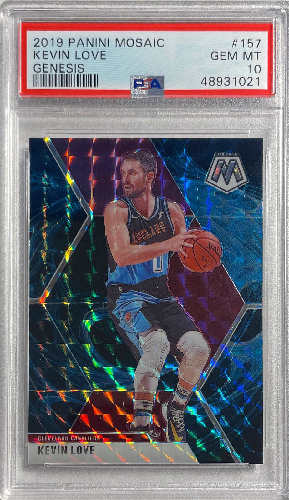 KEVIN LOVE 2019 PANINI MOSAIC GENESIS PRIZM SSP #157 PSA 10 GEM MINT POP 9