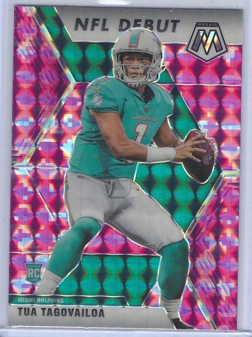 TUA TAGOVAILOA 2020 PANINI MOSAIC FOOTBALL PINK CAMO PRIZM NFL DEBUT RC #262