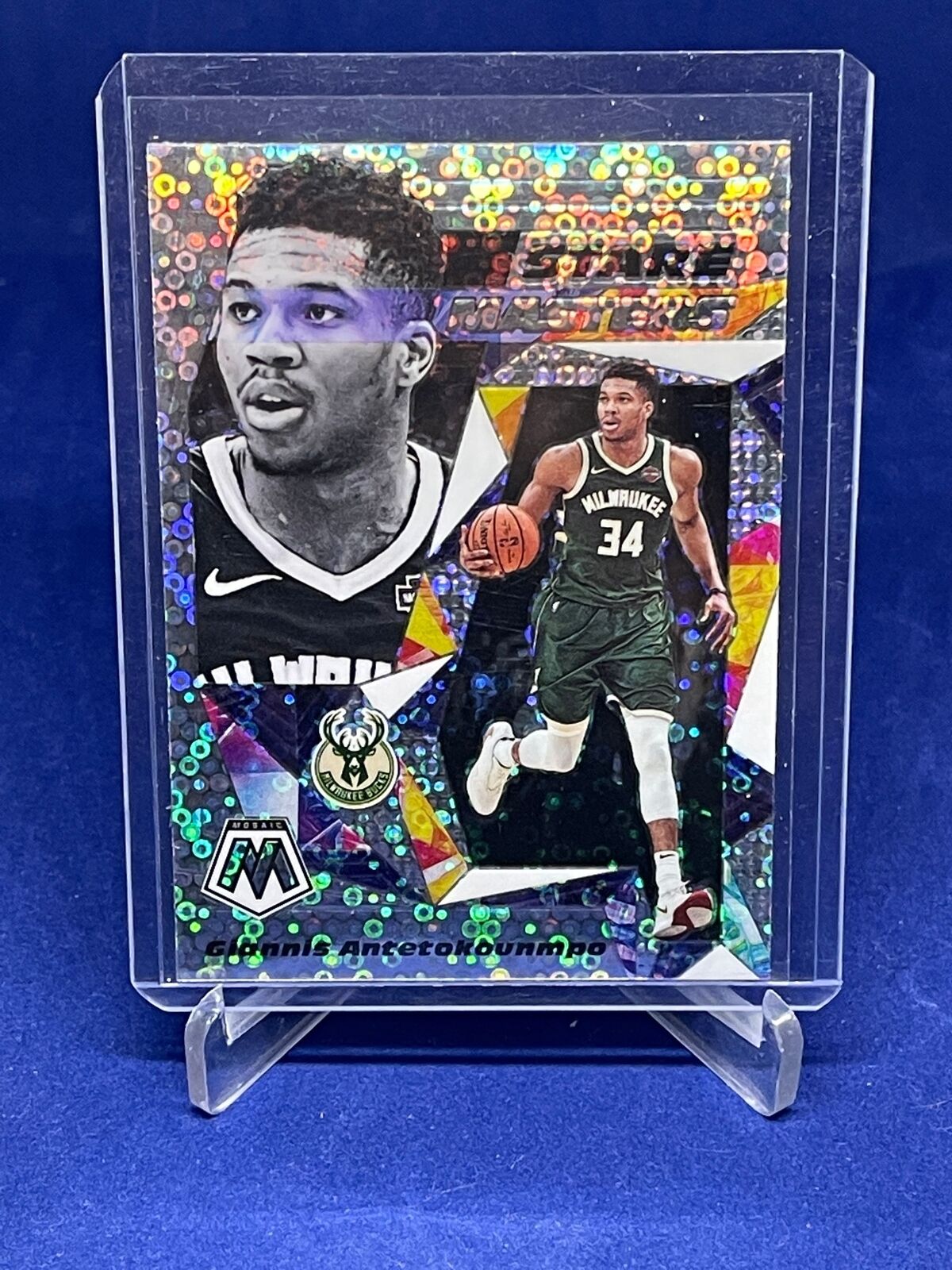 GIANNIS ANTETOKOUNMPO 2019-20 PANINI MOSAIC STARE MASTERS DISCO PRIZM #25