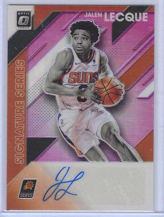 JALEN LECQUE 2019-20 PANINI DONRUSS OPTIC PINK HOLO ROOKIE AUTO RC #D 11/25