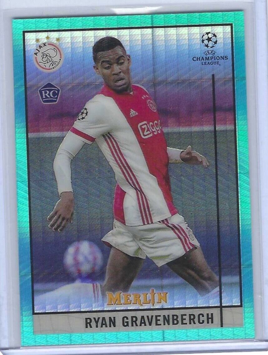 RYAN GRAVENBERCH 2020-21 TOPPS MERLIN AQUA HYPER REFRACTOR ROOKIE RC #57