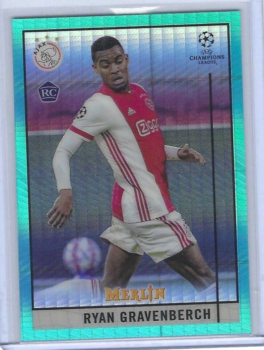 RYAN GRAVENBERCH 2020-21 TOPPS MERLIN AQUA HYPER REFRACTOR ROOKIE RC #57