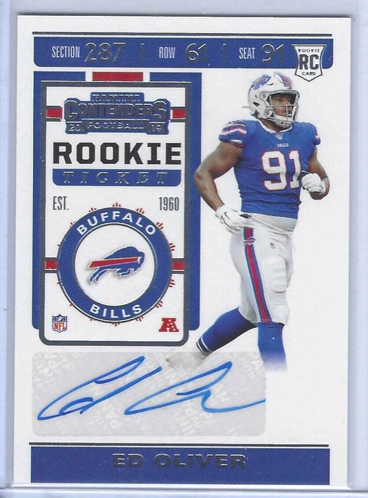 ED OLIVER 2019 PANINI CONTENDERS ROOKIE TICKET AUTO RC #197