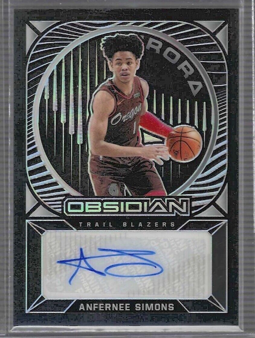 ANFERNEE SIMONS 2020-21 PANINI OBSIDIAN SILVER ETCH AURORA AUTO #D 077/149