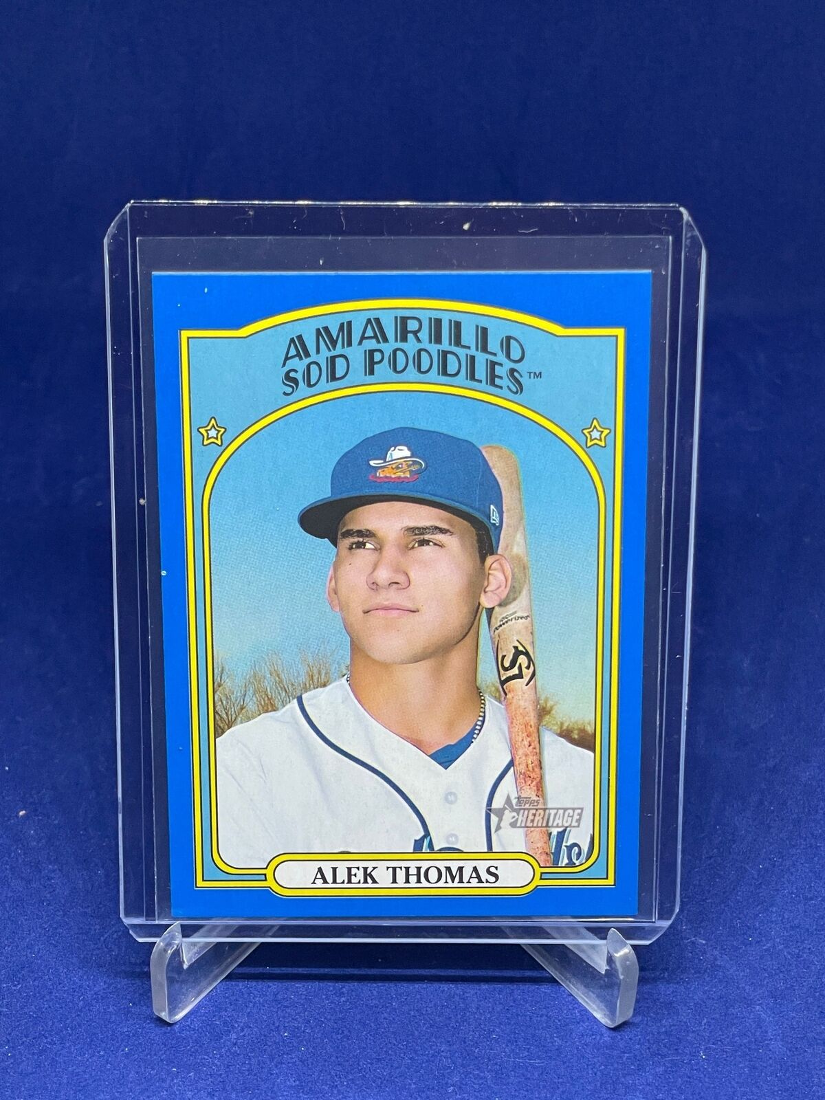 ALEK THOMAS 2021 TOPPS HERITAGE MINORS BLUE PROSPECT #D 19/99