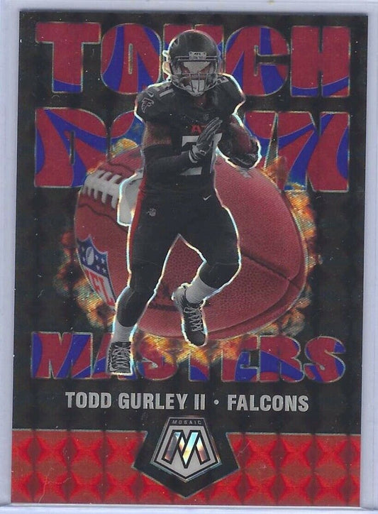 TODD GURLEY II 2020 PANINI MOSAIC BLUE REACTIVE TOUCHDOWN MASTERS #D 80/99