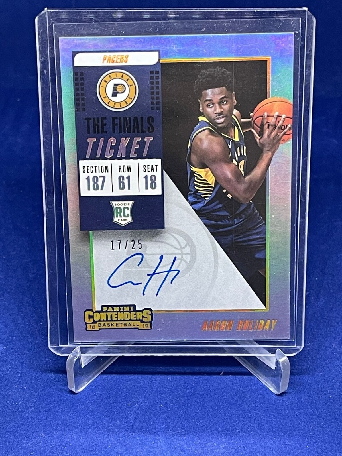 AARON HOLIDAY 2018-19 PANINI CONTENDERS FINALS TICKET AUTO RC #D 17/25