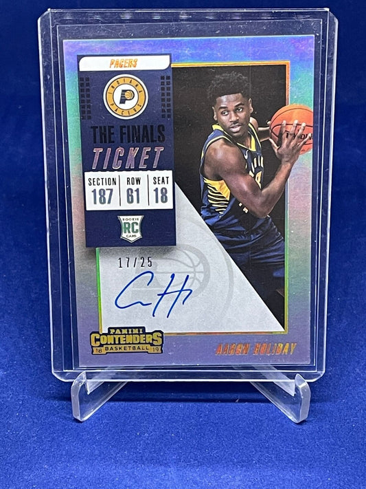 AARON HOLIDAY 2018-19 PANINI CONTENDERS FINALS TICKET AUTO RC #D 17/25
