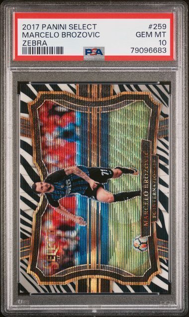 MARCELO BROZOVIC 2017-18 PANINI SELECT ZEBRA PRIZM FIELD #D 9/25 PSA 10 POP 1/1