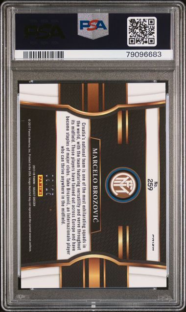 MARCELO BROZOVIC 2017-18 PANINI SELECT ZEBRA PRIZM FIELD #D 9/25 PSA 10 POP 1/1