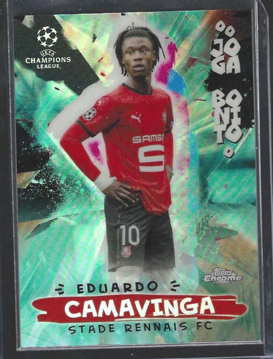 EDUARDO CAMAVINGA 2020-21 TOPPS CHROME AQUA REFRACTOR JOGA BONITO RC #D 052/199