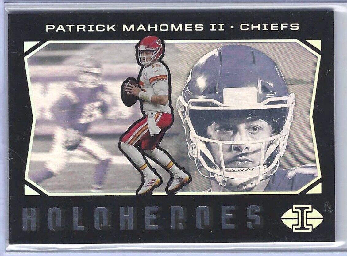 PATRICK MAHOMES II 2021 PANINI ILLUSIONS HOLOHEROES CASE HIT SSP #HHPM-5