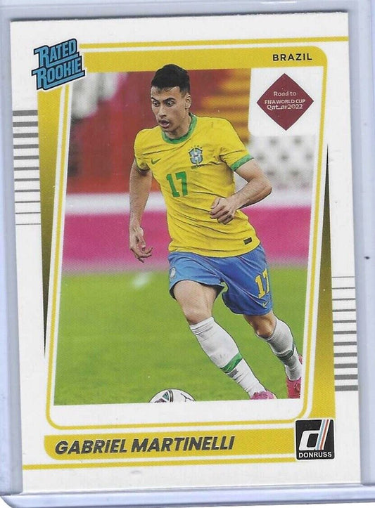 GABRIEL MARTINELLI 2021-22 PANINI DONRUSS ROAD TO QATAR RATED ROOKIE RC #182