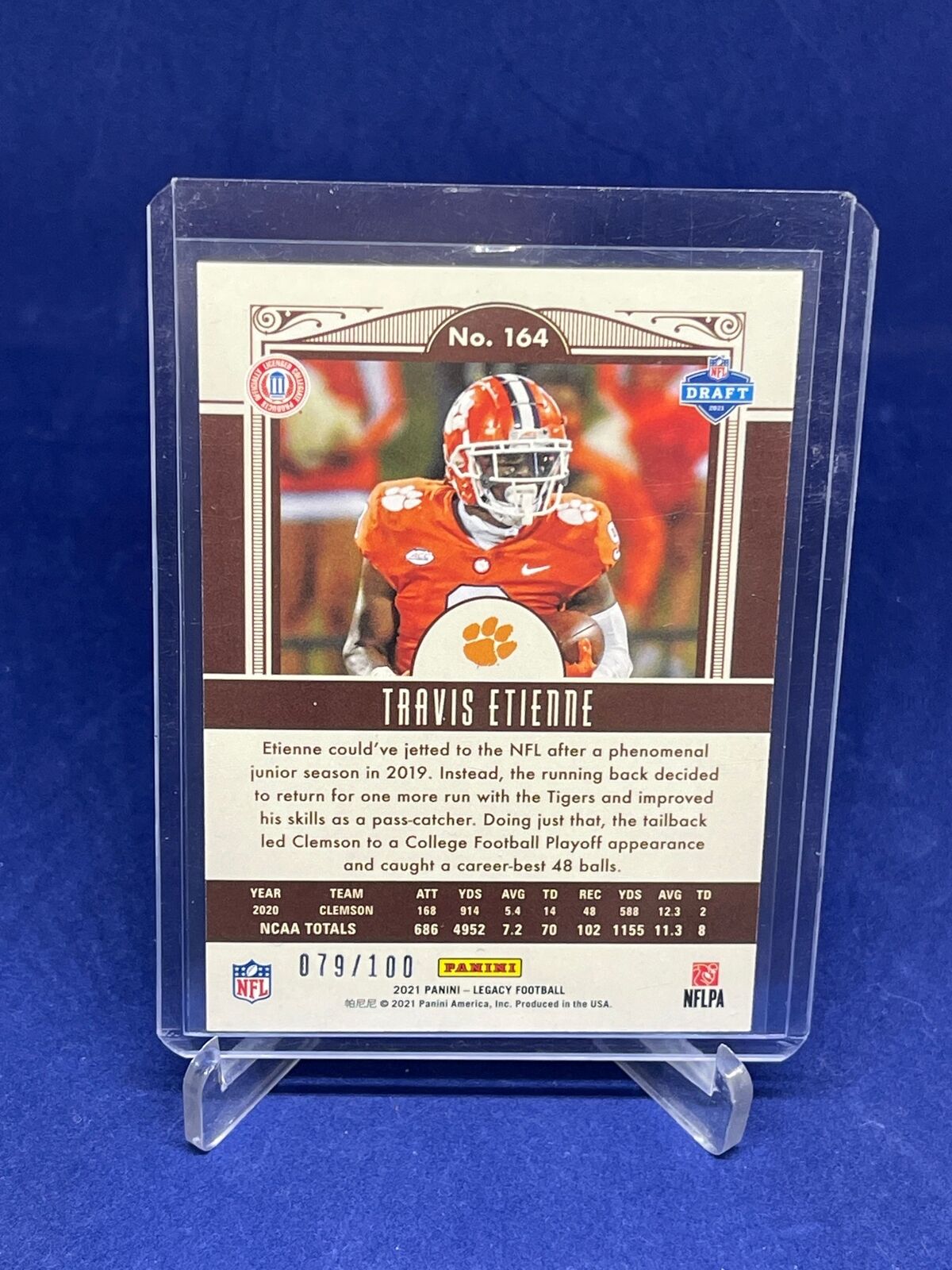 TRAVIS ETIENNE 2021 PANINI LEGACY GREEN ROOKIE RC #D 79/100