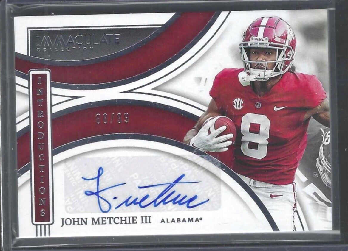 JOHN METCHIE III 2022 PANINI IMMACULATE COLLEGIATE INTRODUCTIONS AUTO RC #D /99