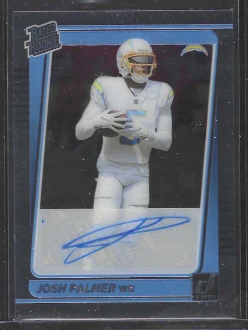 JOSH PALMER 2021 PANINI CLEARLY DONRUSS RATED ROOKIE AUTO RC #77