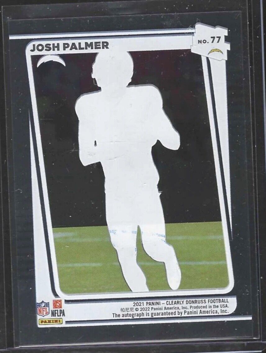 JOSH PALMER 2021 PANINI CLEARLY DONRUSS RATED ROOKIE AUTO RC #77
