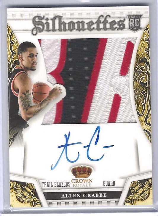 ALLEN CRABBE 2013-14 PANINI PREFERRED CROWN ROYALE JUMBO PATCH AUTO RC #D 21/25