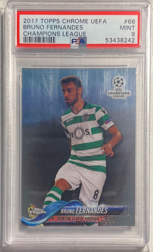 BRUNO FERNANDES 2017 TOPPS CHROME UEFA CHAMPIONS LEAGUE RC #66 PSA 9 MINT