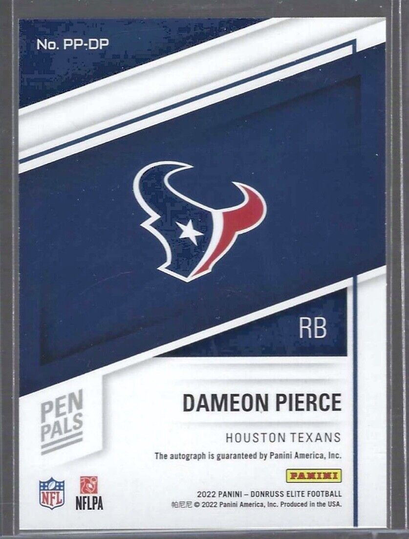 DAMEON PIERCE 2022 PANINI DONRUSS ELITE PEN PALS ROOKIE AUTO RC #PP-DP