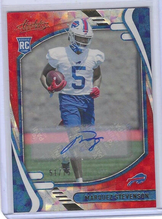 MARQUEZ STEVENSON 2021 PANINI ABSOLUTE ORANGE CHECKERBOARD ROOKIE AUTO RC #D /75
