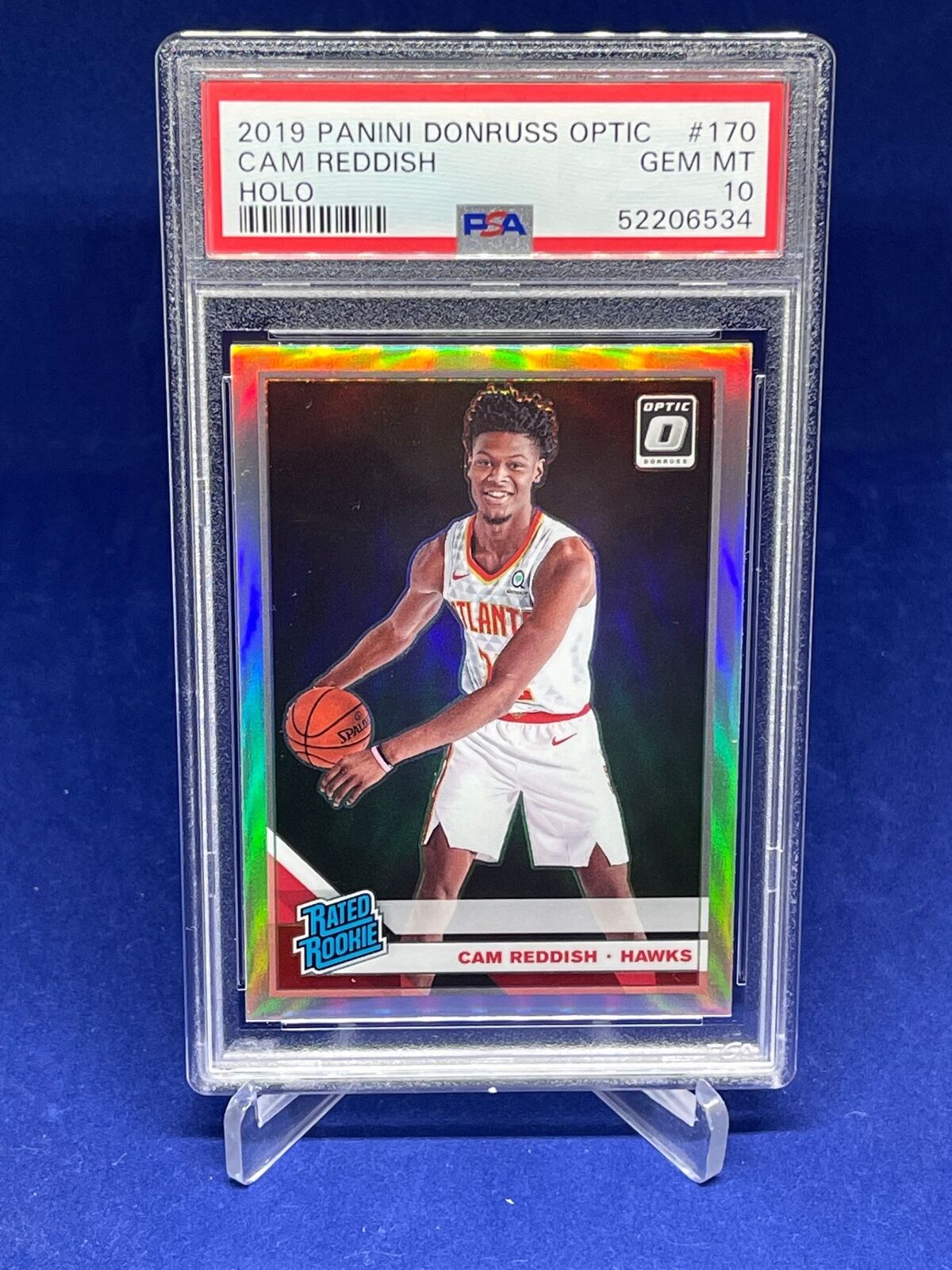CAM REDDISH 2019-20 PANINI DONRUSS OPTIC RATED ROOKIE HOLO PRIZM RC #170 PSA 10
