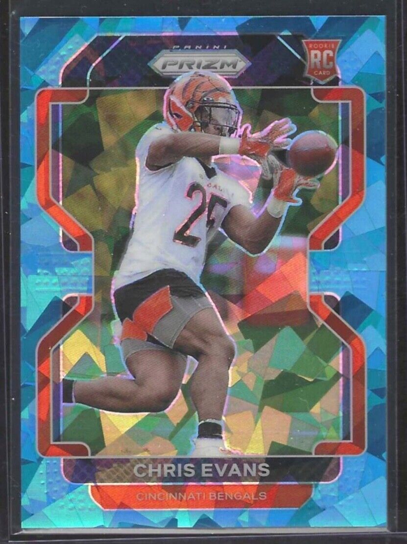 CHRIS EVANS 2021 PANINI PRIZM BLUE CRACKED ICE PRIZM ROOKIE RC #D 84/99