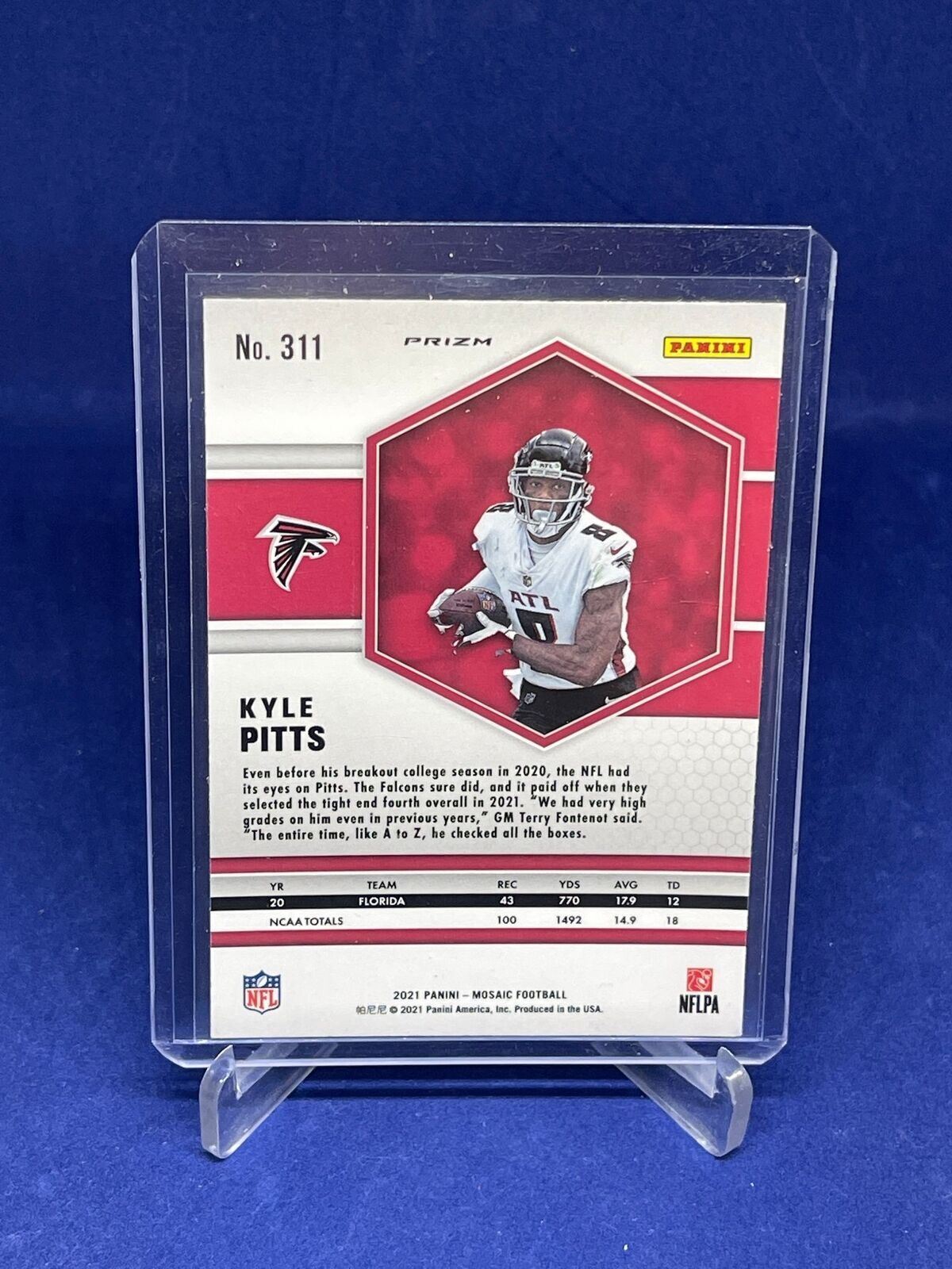 KYLE PITTS 2021 PANINI MOSAIC CHOICE RED GREEN PRIZM ROOKIE RC #311