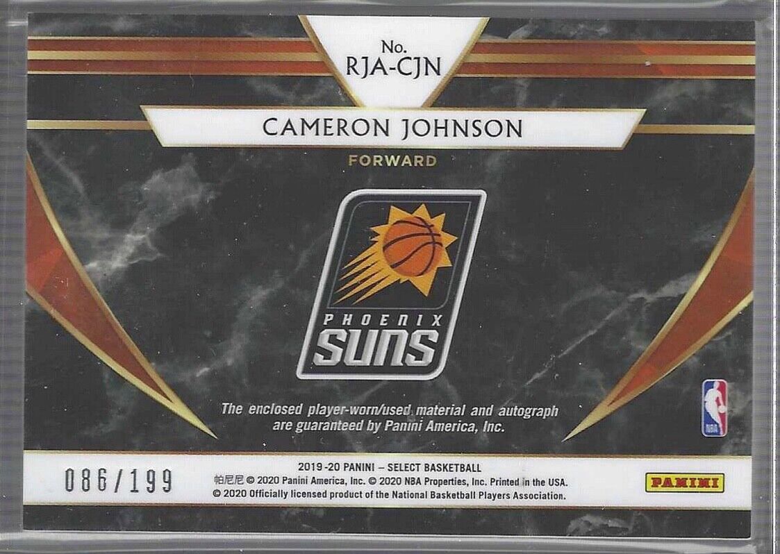 CAMERON JOHNSON 2017-18 PANINI SELECT ROOKIE PATCH AUTO RC #D 086/199