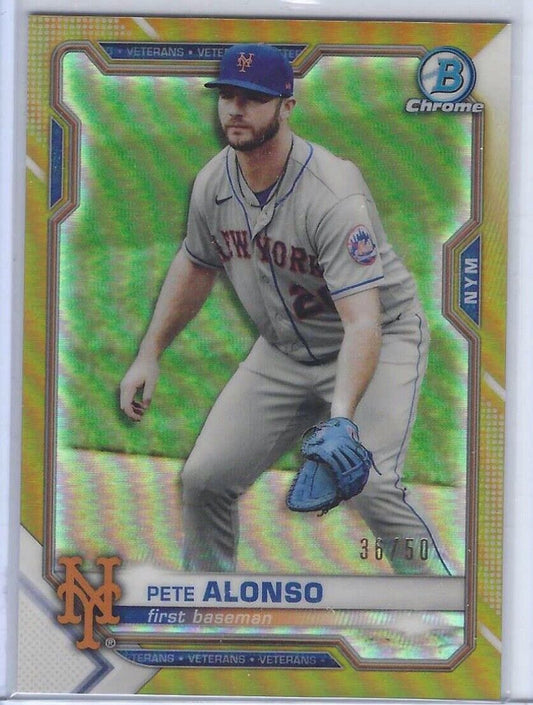 PETE ALONSO 2021 BOWMAN CHROME GOLD REFRACTOR #D 36/50