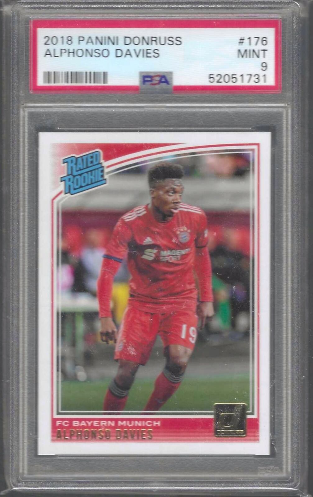 ALPHONSO DAVIES 2018-19 PANINI DONRUSS RATED ROOKIE RC PSA 9 MINT