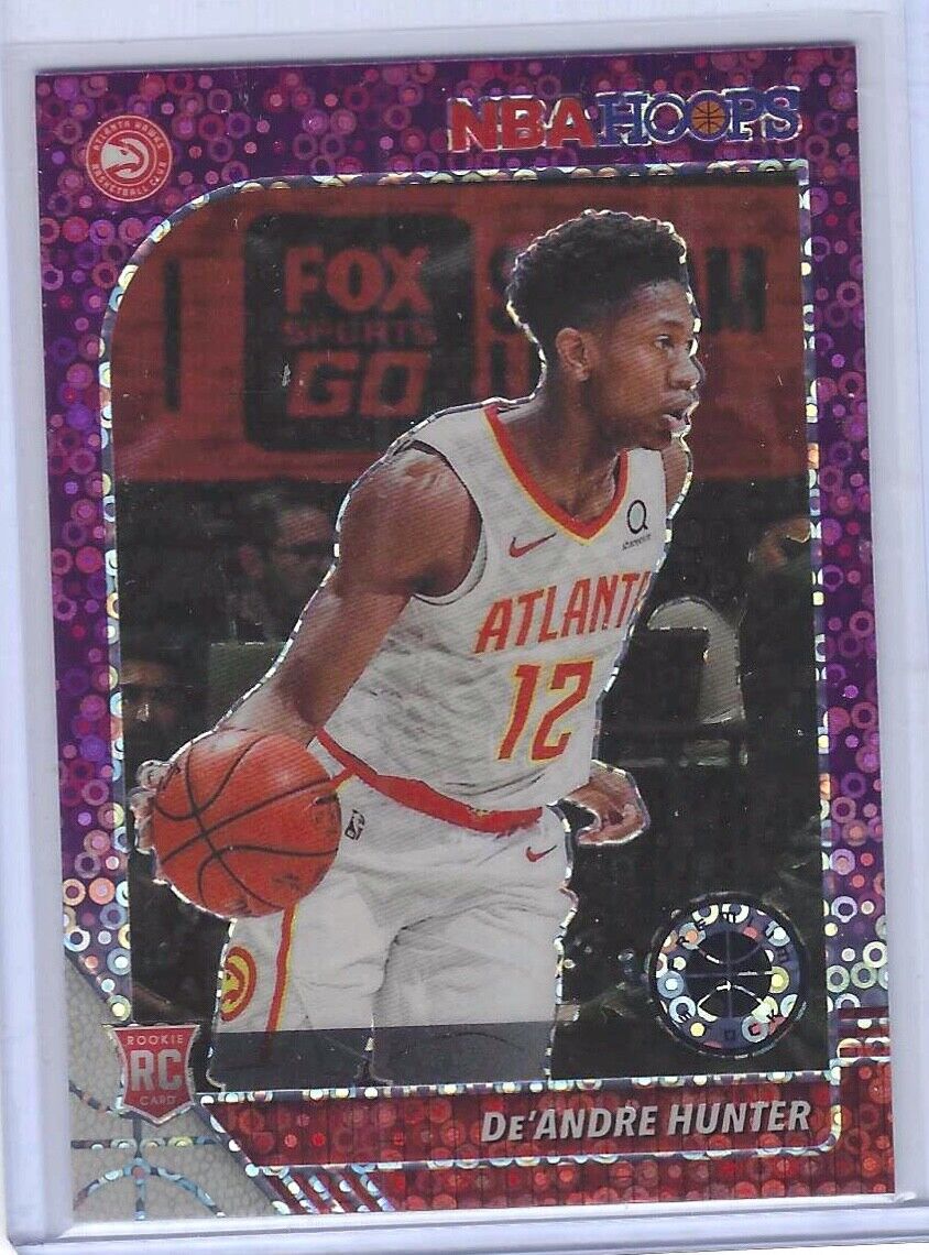 DEANDRE HUNTER 2019-20 PANINI NBA HOOPS PREMIUM STOCK PURPLE DISCO PRIZM RC #202