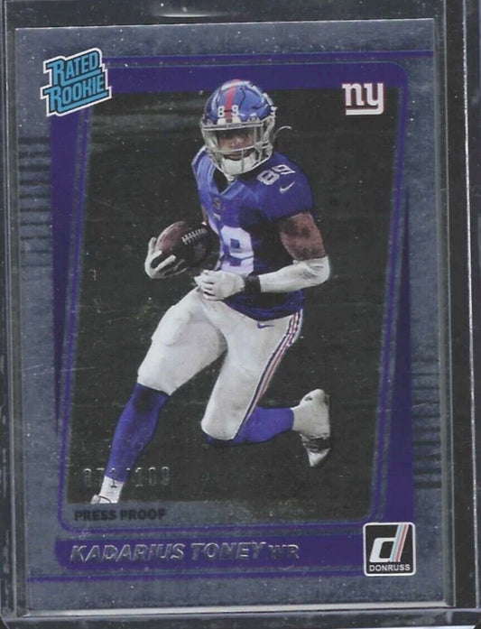 KADARIUS TONEY 2021 PANINI DONRUSS SILVER FOIL RATED ROOKIE RC #D 071/100