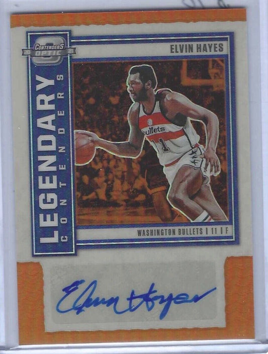 ELVIN HAYES 2020-21 PANINI OPTIC CONTENDERS ORANGE PRIZM LEGENDARY AUTO #D 07/25