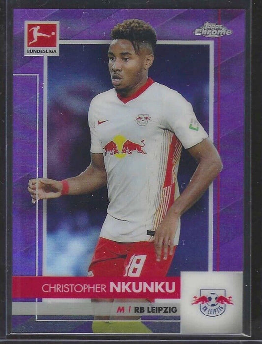 CHRISTOPHER NKUNKU 2020-21 TOPPS CHROME PURPLE ROOKIE REFRACTOR RC #D 002/299