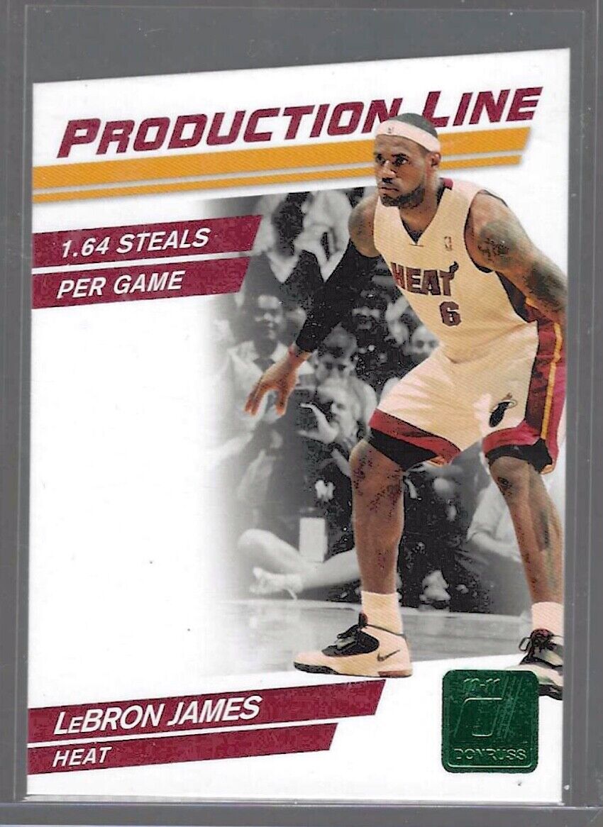 LEBRON JAMES 2010 PANINI DONRUSS GREEN FOIL DIE CUT PRODUCTION LINE DIE CUT #85