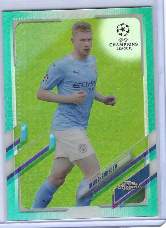 KEVIN DE BRUYNE 2020-21 TOPPS CHROME AQUA REFRACTOR #D 093/199