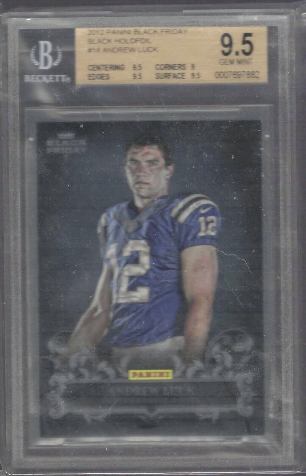 ANDREW LUCK 2012 PANINI BLACK FRIDAY BLACK HOLO FOIL RC BGS 9.5 GEM MINT POP 19