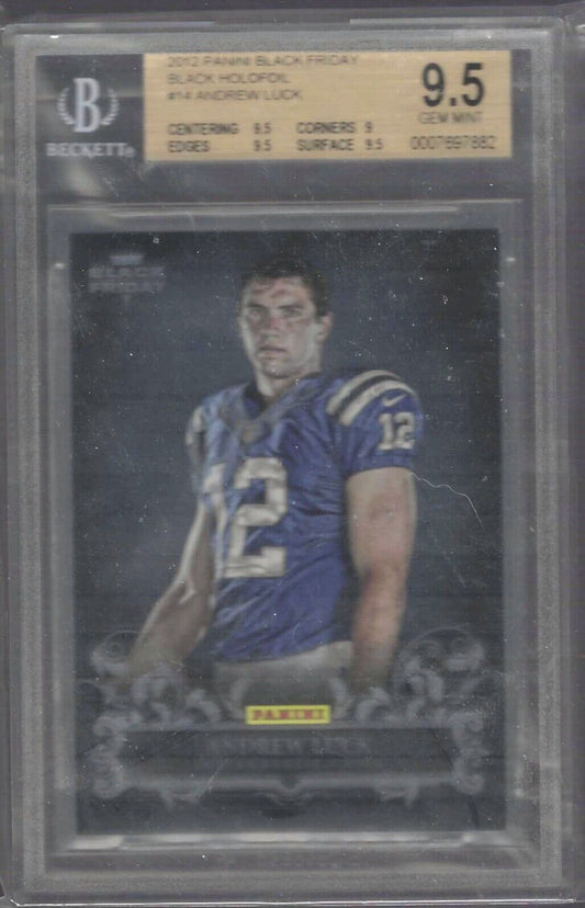 ANDREW LUCK 2012 PANINI BLACK FRIDAY BLACK HOLO FOIL RC BGS 9.5 GEM MINT POP 19