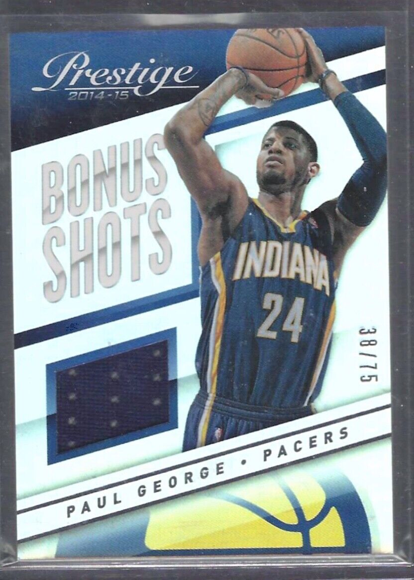 PAUL GEORGE 2014-15 PANINI PRESTIGE SILVER FOIL BONUS SHOTS JERSEY #D 38/75