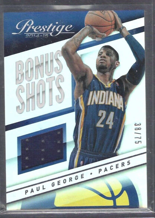 PAUL GEORGE 2014-15 PANINI PRESTIGE SILVER FOIL BONUS SHOTS JERSEY #D 38/75